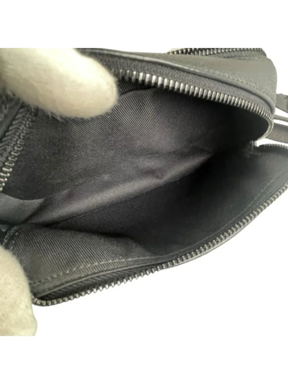 Louis Vuitton Alpha Wearable Wallet Shoulder Bag Leather Black Aerogram